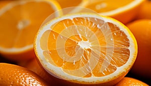 Citrus fruit slices fresh oranges on white background, perfect for healthy lifestyle designs