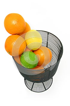 Citrus Fruit Still Life Over White