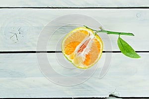 Citrus fruit on a wooden table