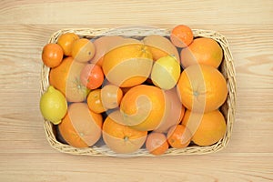 Citrus fruits in a basket