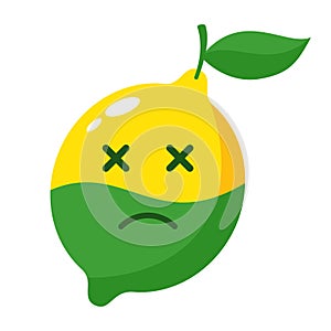 Citrus greening disease - lemon with green bottom