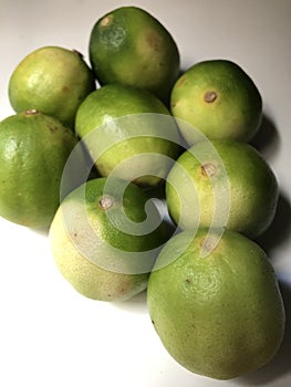 Citrus lemon fruit heavely infected with citrus greening HLB