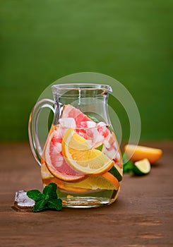 Citrus lemonade in a pitcher