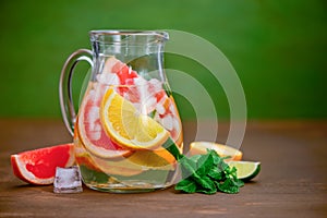 Citrus lemonade in a pitcher