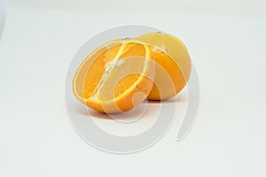 Citrus X sinensis Slices of Orange Isolated on White Background