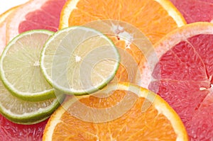 Citrus slices background