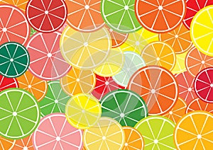 Citrus slices background.