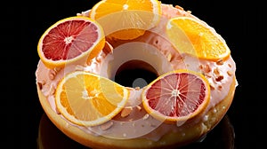 Citrus Slices Donut: A Youthful And Detailed Seapunk Bloomcore Style