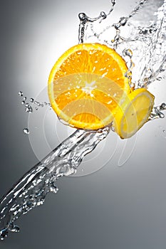 Citrus Slices with Water Splash