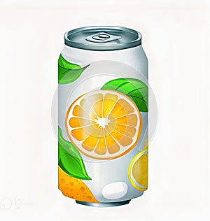 Citrus soft drink tin can