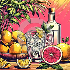 Citrus splash, tropical refreshment in bloom