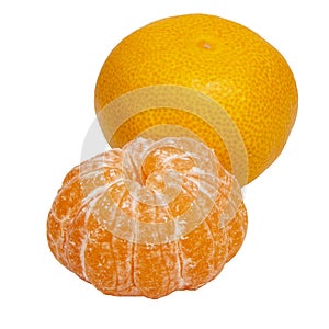 Citrus tangerine fruit isolated on the white background