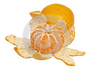 Citrus tangerines fruit isolated on the white background