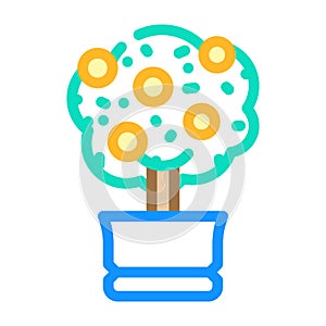 citrus tree color icon vector illustration