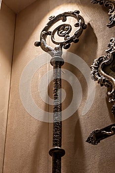 Ornate Ecclesiastical Staff on Display at Vatican Museums