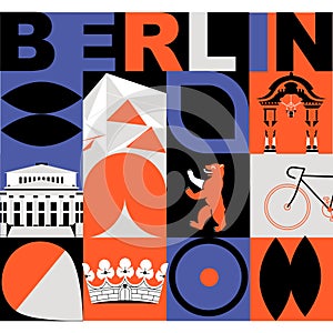 Berlin culture travel set vector