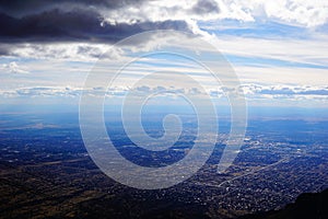 The city of Albuquerque New Mexico from the Sandia mountians