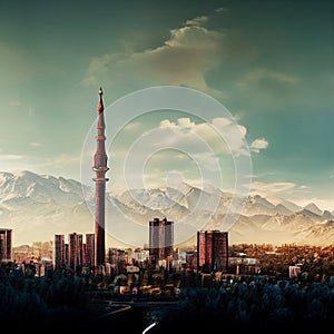The city Almaty cinematic photo