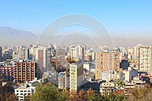 City and The Andes mountain in the background, Chile