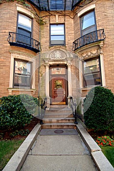City apartment entrance