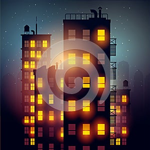 City Apartments At Night photo
