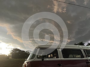Cyclone on top of the car photo
