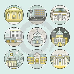 City architecture emblems