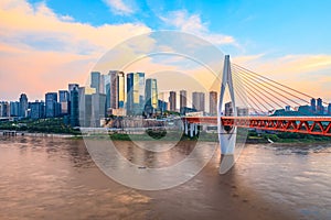 City architecture landscape and beautiful sky in Chongqing