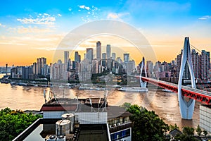 City architecture landscape and beautiful sky in Chongqing