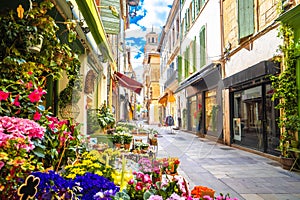 City of Arles colorful flower street view photo