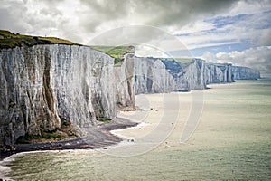 Cliffs of Ault city in Picardy, France