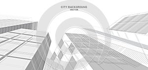 City background architectural with drawings of modern for use web, magazine or poster vector design.