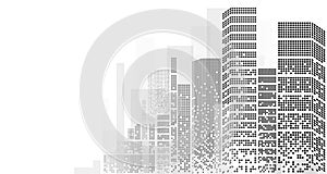 City background architectural with drawings of modern for use web, magazine or poster vector design.