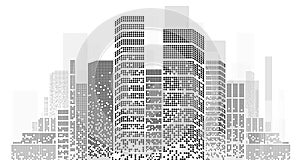 City background architectural with drawings of modern for use web, magazine or poster vector design.