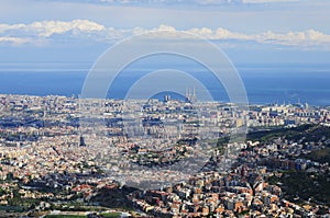 The city of Barcelona from the top of Tibidabo photo