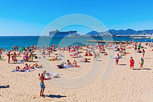 City beach of Cannes, Cote dAzur, France