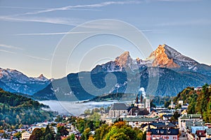 The city of Berchtesgaden and Mount Watzmann