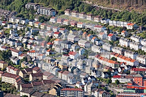 City of Bergen with residential area for housing, Norway, UNESCO World Heritage Site