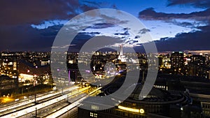 City of Berlin from above by night