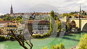 City of Bern, capital of Switzerland, with the Aare river