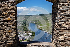 The city Bernkastel-Kues on river Moselle, Germany