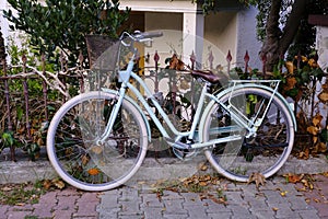 City bicycle is at street of The Burgazada photo