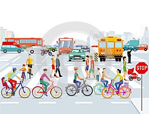 Město cyklisté a chodci 