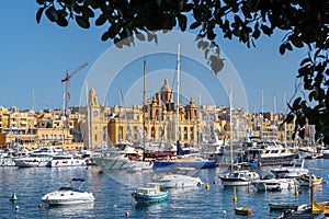 City of Birgu with Grand Harbour, Valetta, Malta