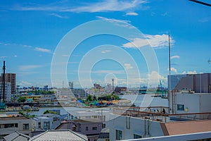 City and blue sky of Katsushika