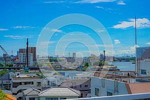 City and blue sky of Katsushika