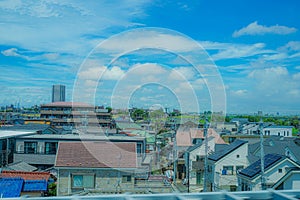 City and blue sky of Katsushika