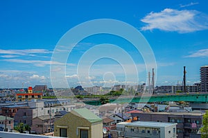 City and blue sky of Katsushika