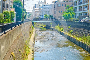 City and blue sky of Yokohama Tenno-cho photo