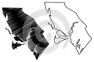 City and Borough of Juneau, Alaska Boroughs and census areas in Alaska, United States of America,USA, U.S., US map vector